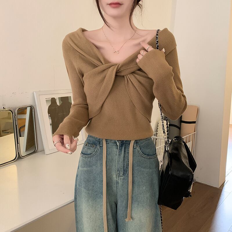 【tops】ニットトップス　M18834