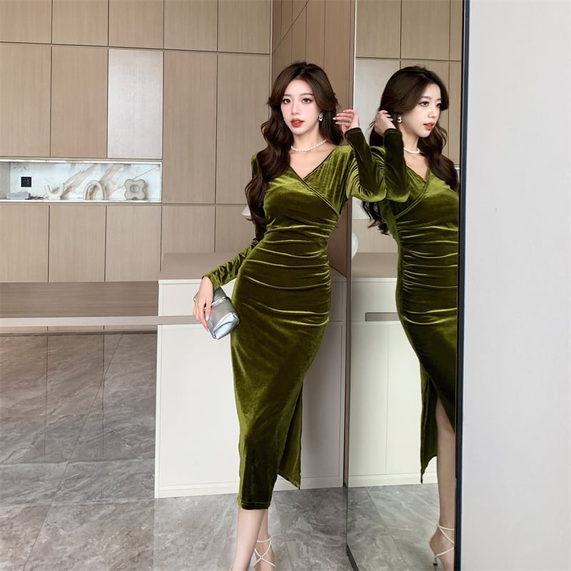【dress】Vネックデートワンピース　M28202