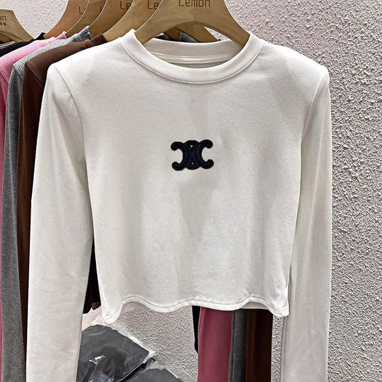 【tops】ラウンドネック長袖TシャツF7549