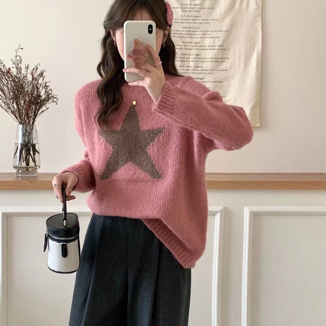 【tops】クルーネックニットセーター　M18867