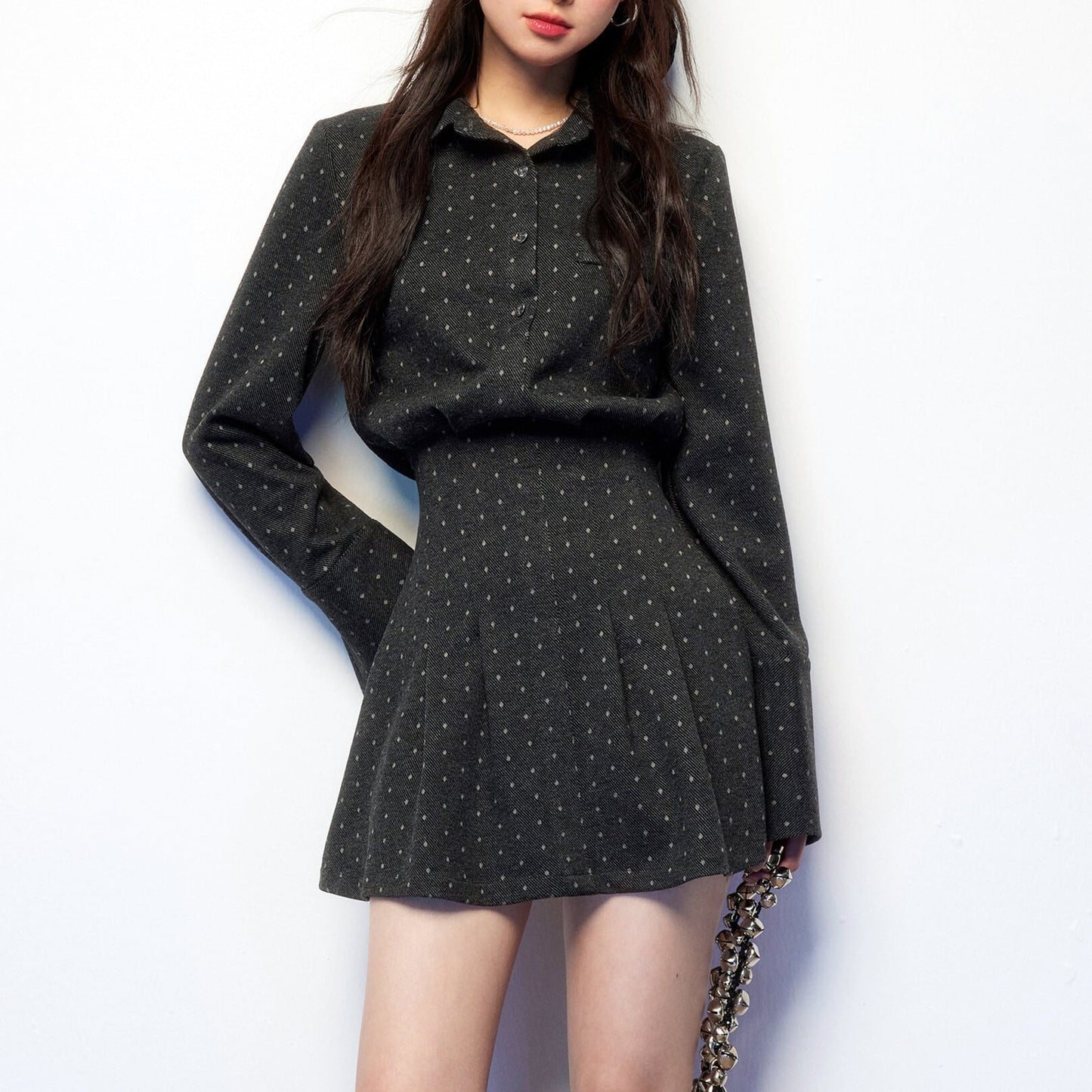 【dress】ドット柄ミニワンピース　N3483