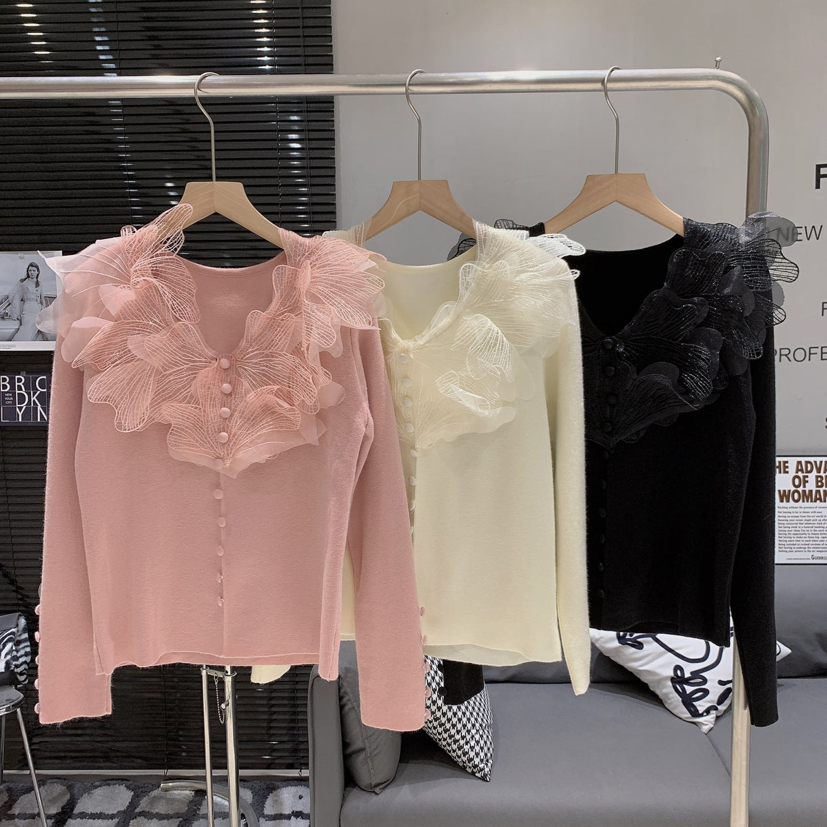 【tops】立体フラワーニットトップス　M28064