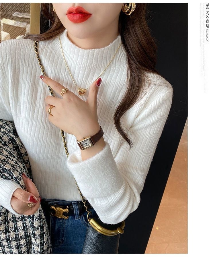 【tops】裹起毛ニットトップス　M26432