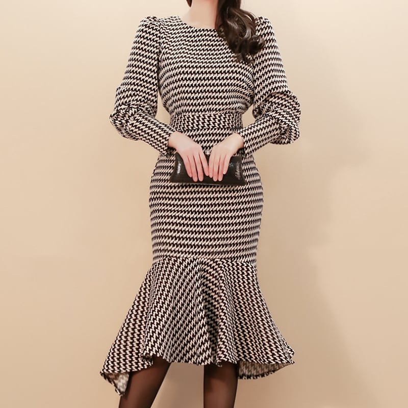 【set】上品な質感!気質満点体型カバートップス+タイトスカートファッション２点セット G2666