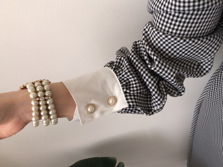 【dress】秋高級感 気質満点ドールカラーフランス風チェック柄ワンピース G1784