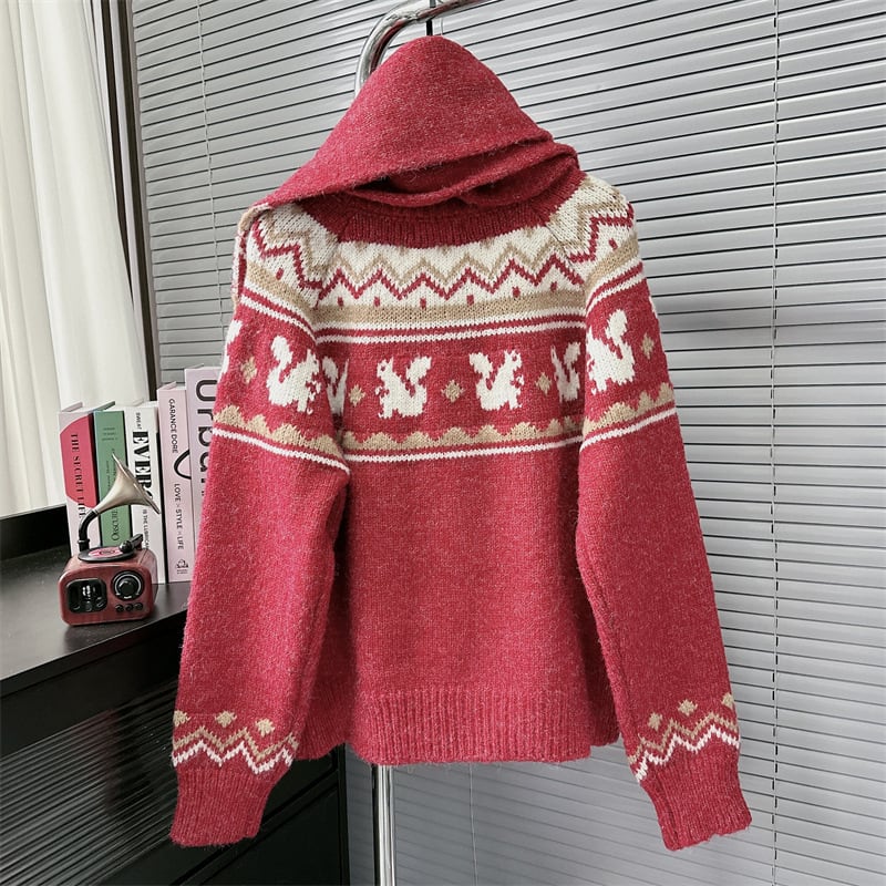 【outer】ニットカーデマフラー付き　M27562