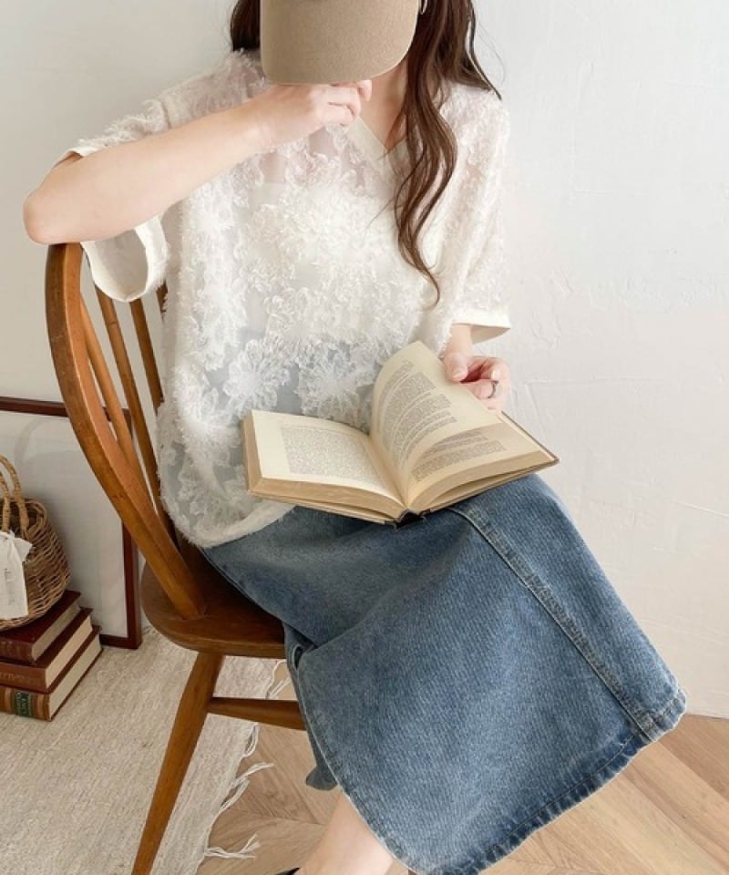 【tops】Vネック無地TシャツG20319