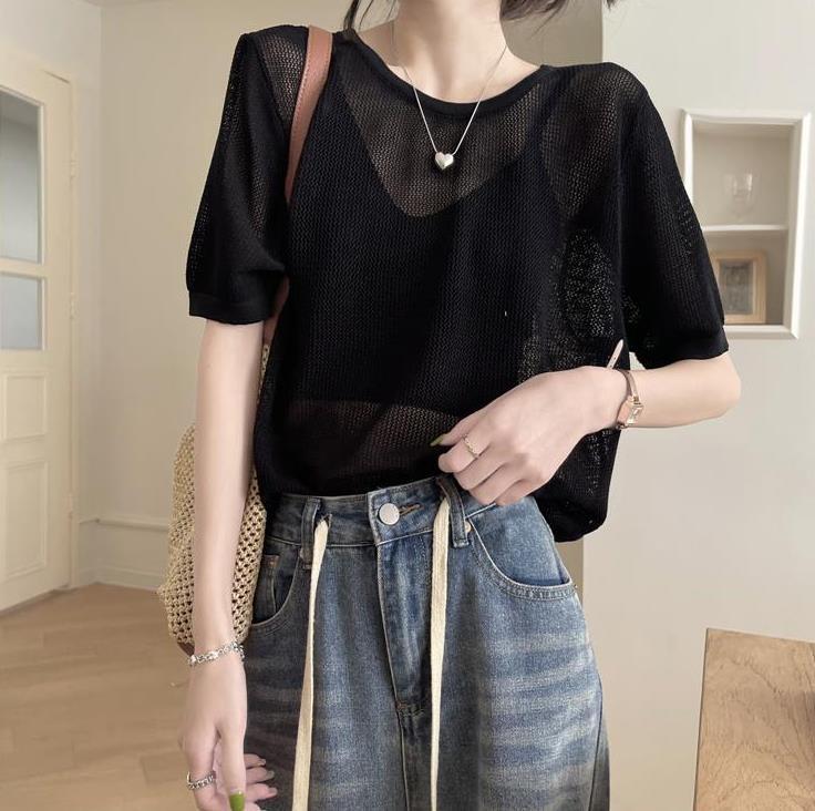 【tops】3色ラウンドネック半袖ＴシャツF7534