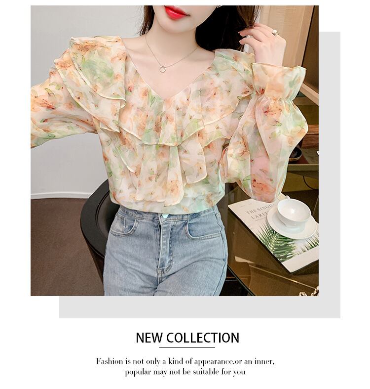 【tops】花柄シャツトップス　M18479