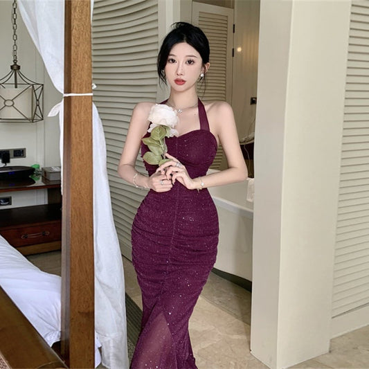 【dress】ホルターネックマーメイドワンピース G20105