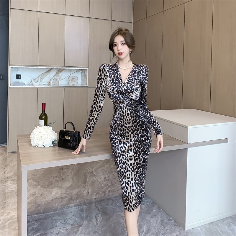 【dress】ヒョウ柄ワンピース　M18896