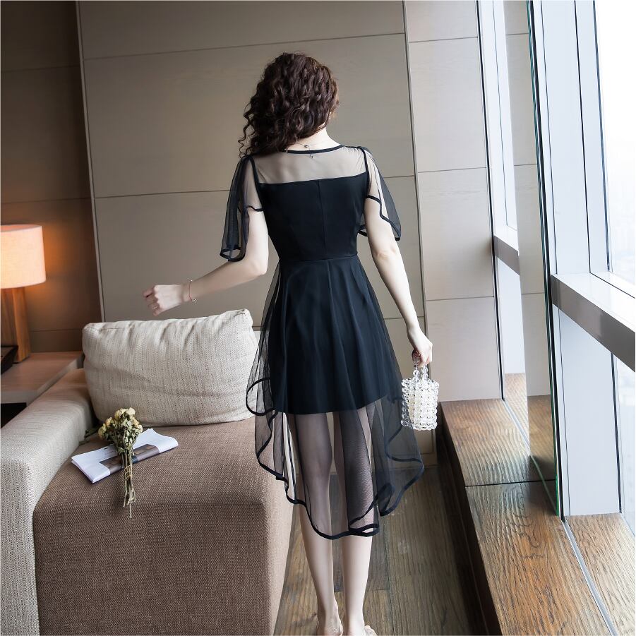 【dress】魅力的 気質満点 無地スクエアネック個性的なデザインセクシーワンピース