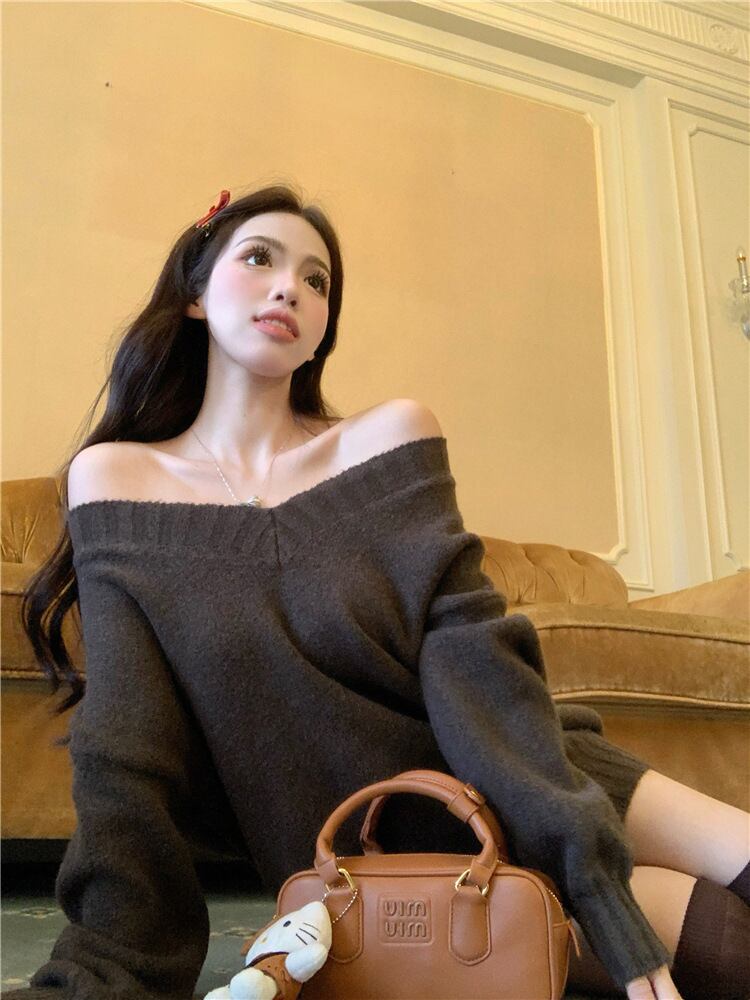 【tops】Vネックニットセーター　M28008
