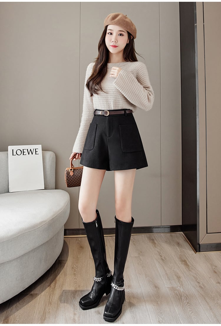 【bottoms】ファッション好感度UP!気質満点秋冬新作ハイウエストショートパンツ G3052