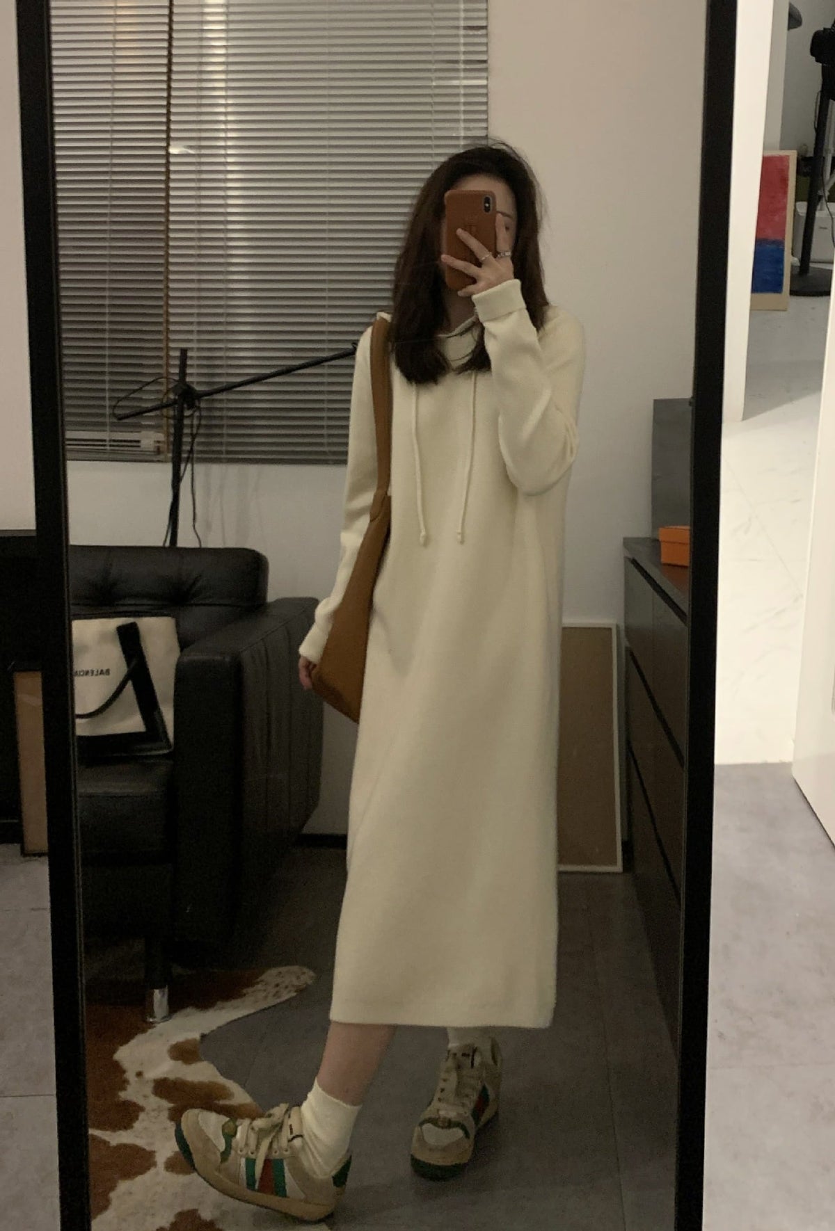 【dress】フード付きニットワンピース　M27246