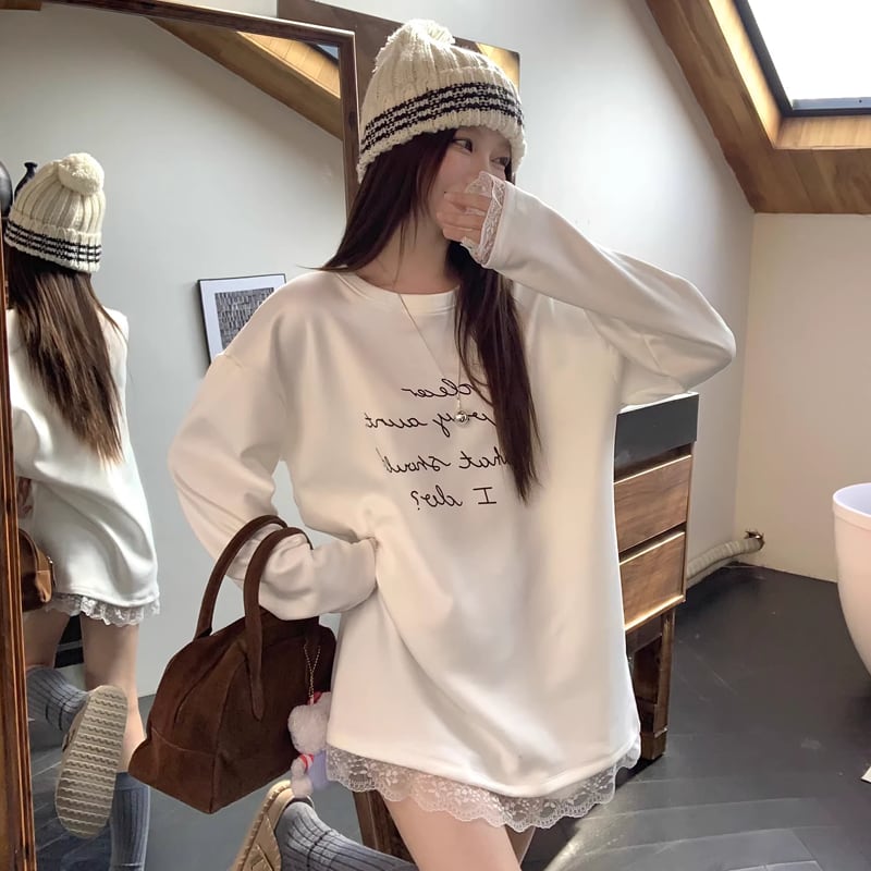 【tops】レースドッキングトップス Q8153