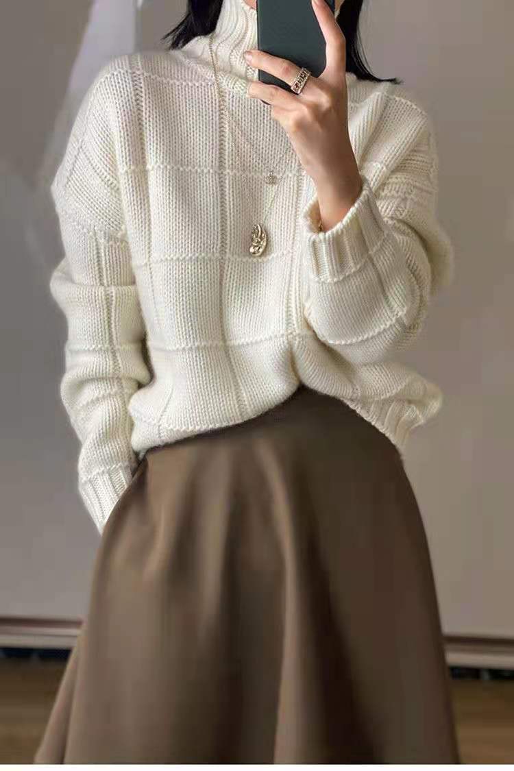 【tops】ハイネックニットセーター　M18312