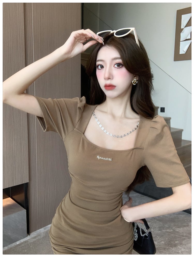 【dress】パフスリーブワンピース　M25163