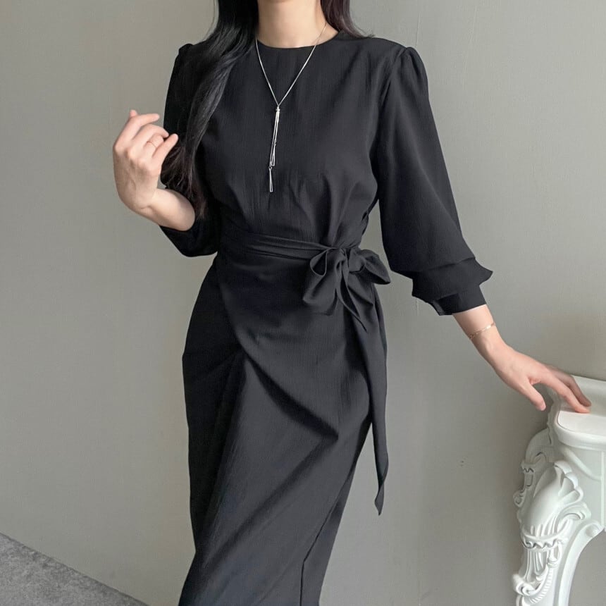 【dress】クルーネックワンピース　M29550