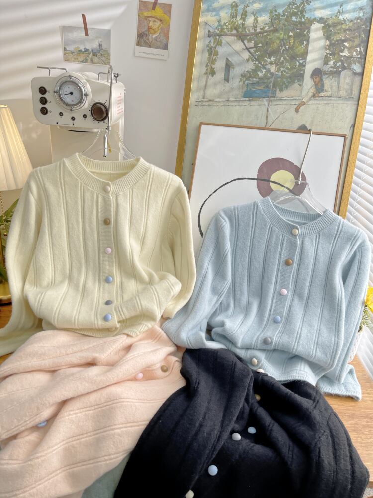 【outer】クルーネックニットカーデ　M28957