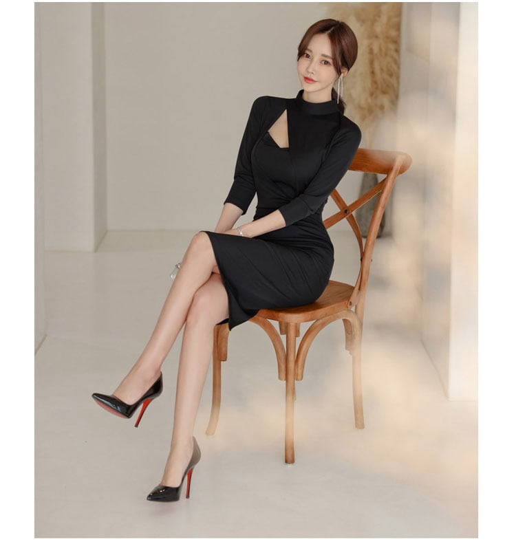 【dress】フランス風!気質満点レトロレディースエレガント着痩せセクシータイトワンピース G6745