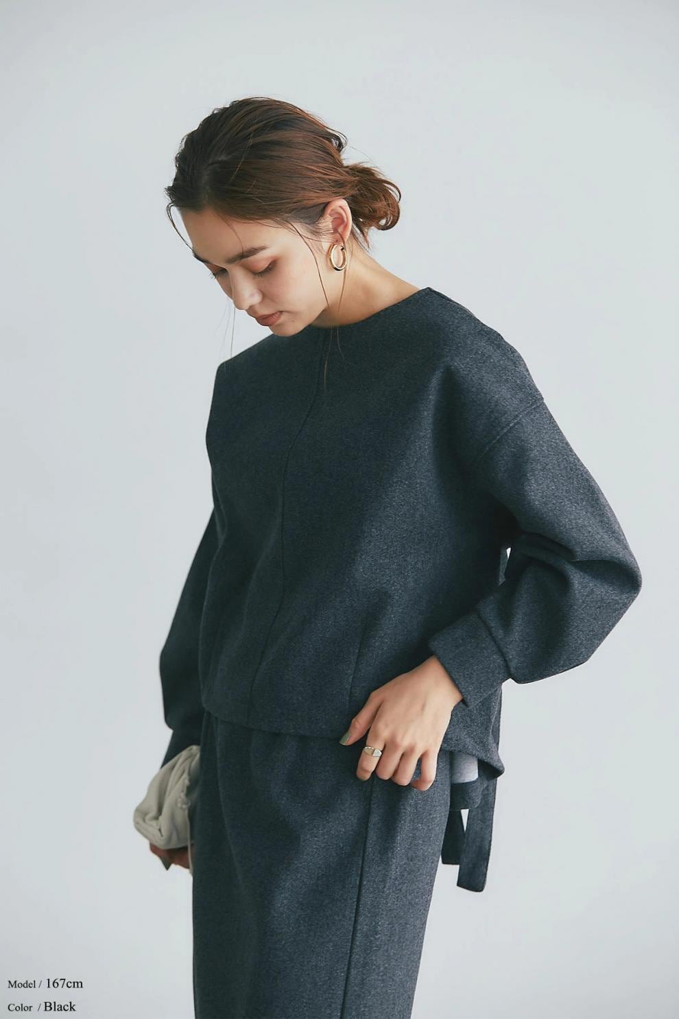 【set】バックリボントップス×スカートセット　M25562