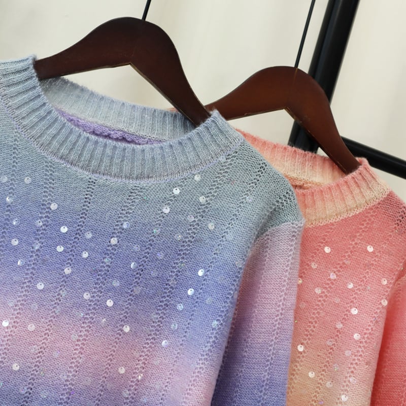【tops】スパンコールニットセーター　M25739