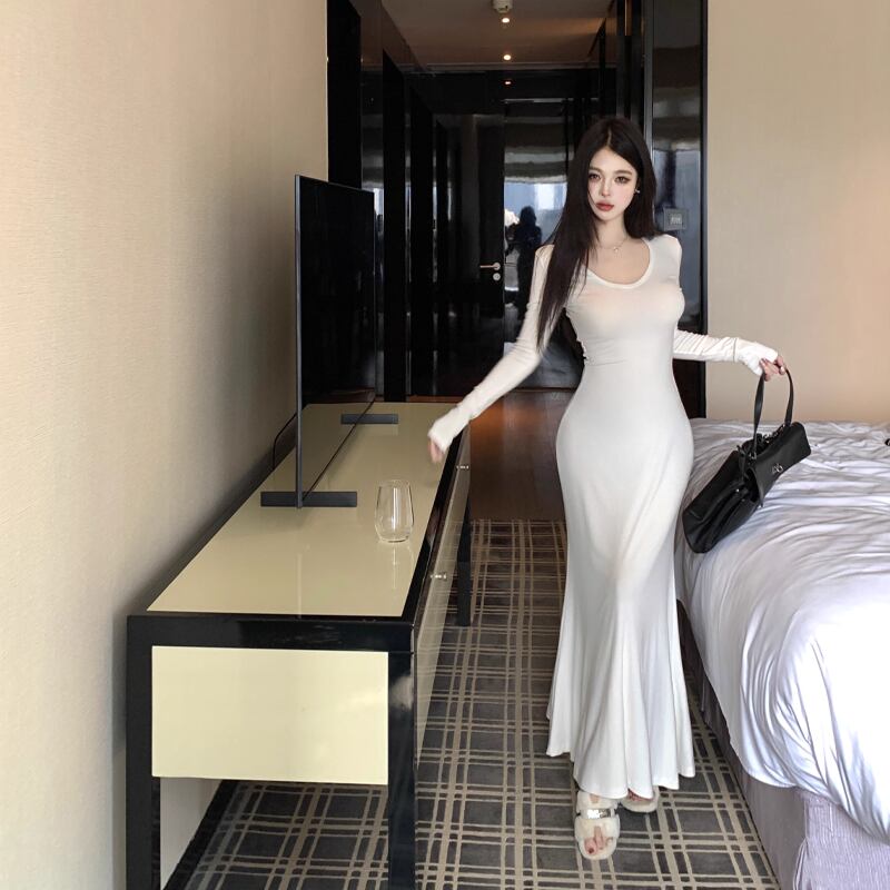 【dress】タイトロングワンピース Q7020