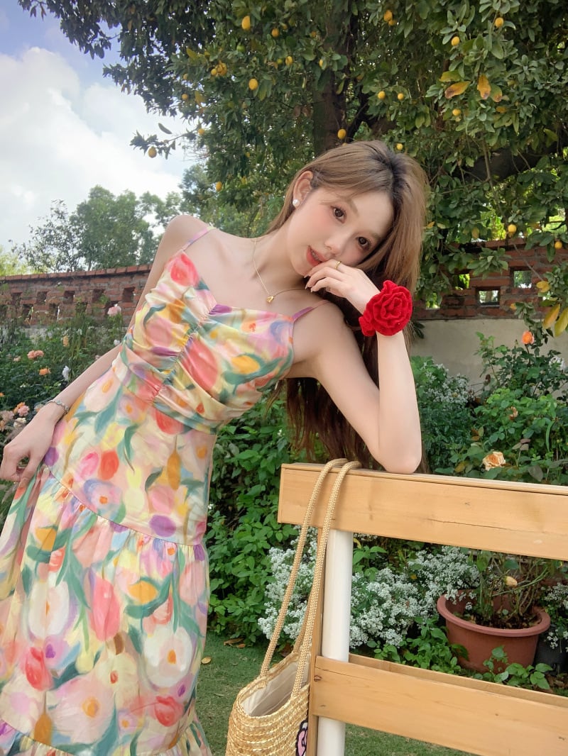 【dress】花柄キャミワンピース　M25317