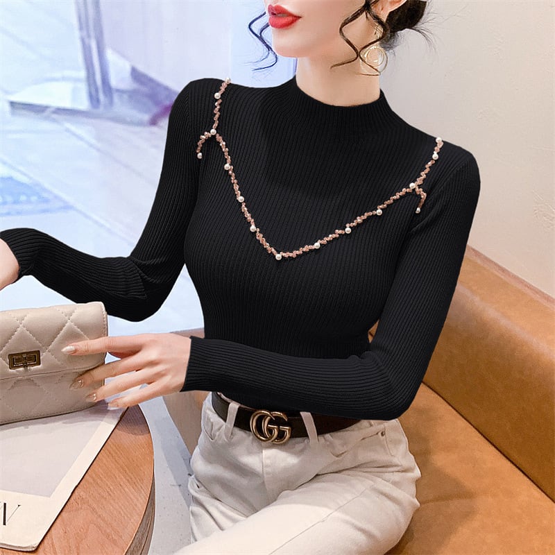 【tops】パールニットトップス　M27695
