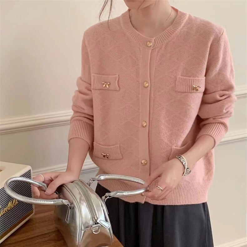 【outer】クルーネックニットカーデ　M25851
