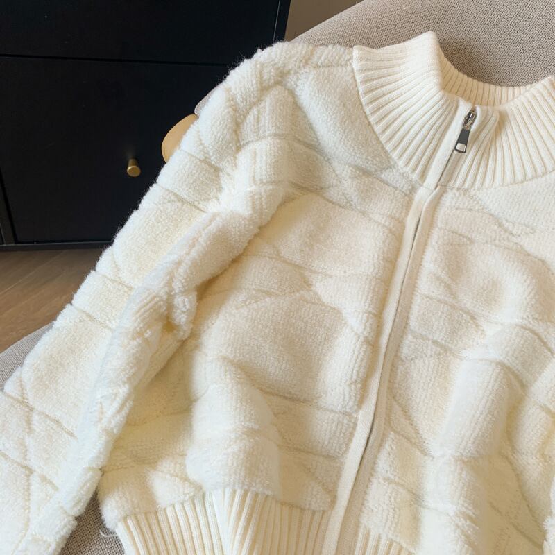 【outer】ファスナーニットカーデ　M26693