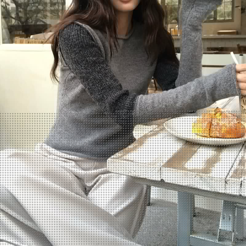 【tops】配色切り替えニットトップス　M28956