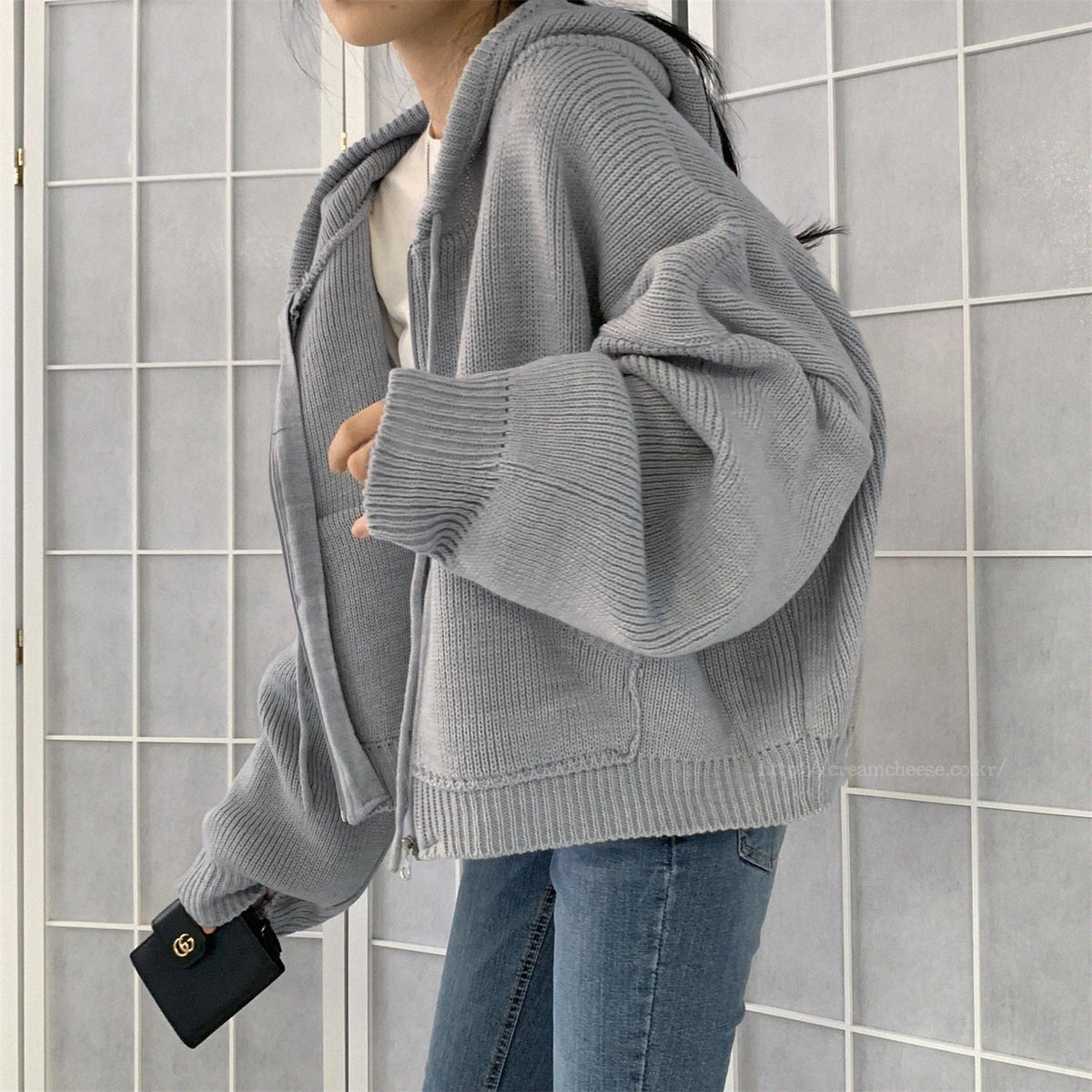 【outer】ファスナーニットカーデ　M26115