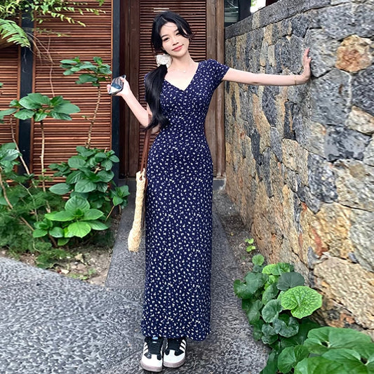 【dress】Vネック花柄ワンピース G21570