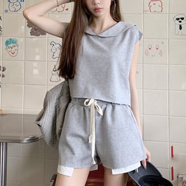 【set】Tシャツ×ショートパンツセット　M24037