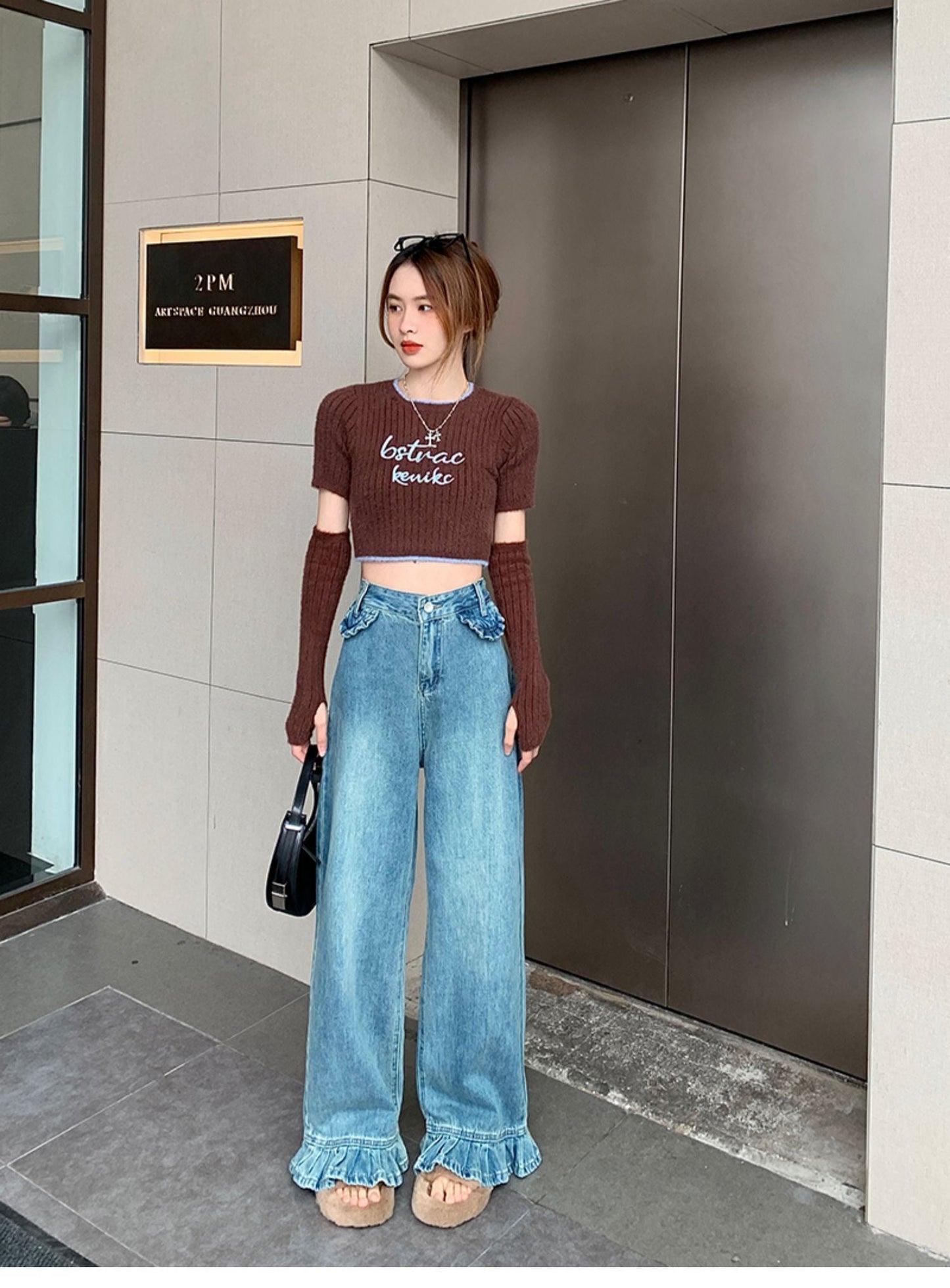 【bottoms】デニムガウチョパンツG20345