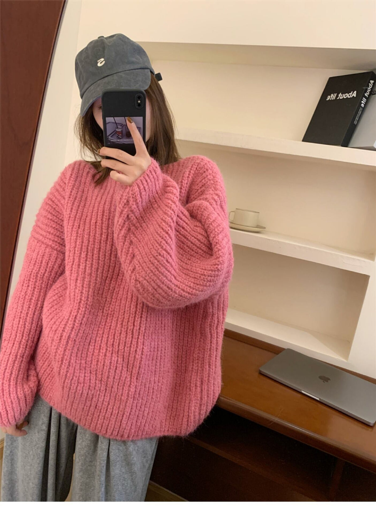 【tops】クルーネックニットセーター　M18988