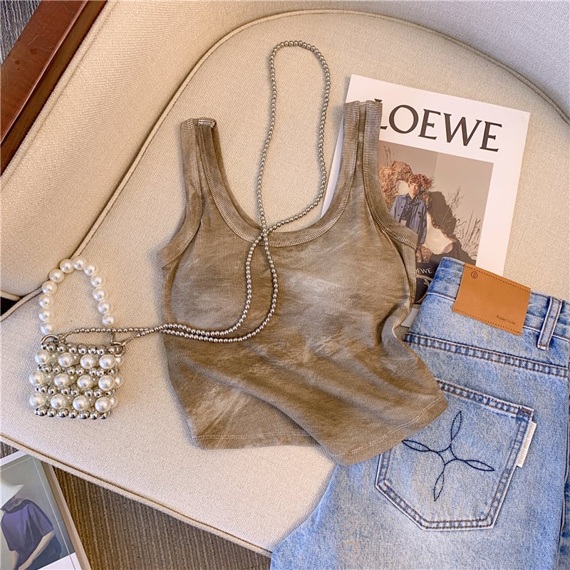 【tops】3色UネックタンクトップF7482