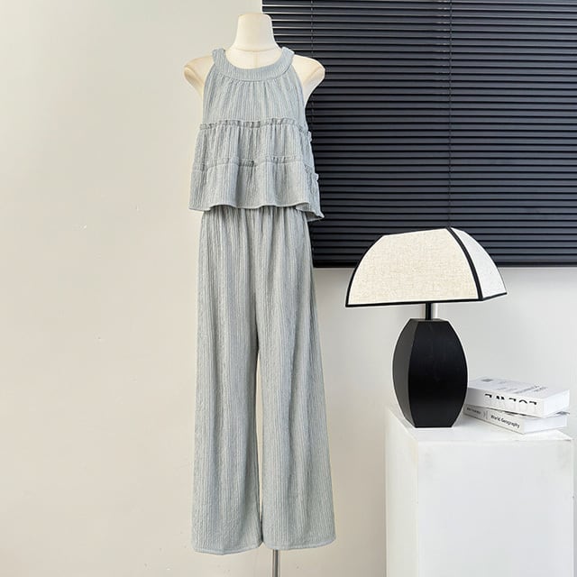 【set】4色キャミソール+ガウチョパンツ2点セットF7383