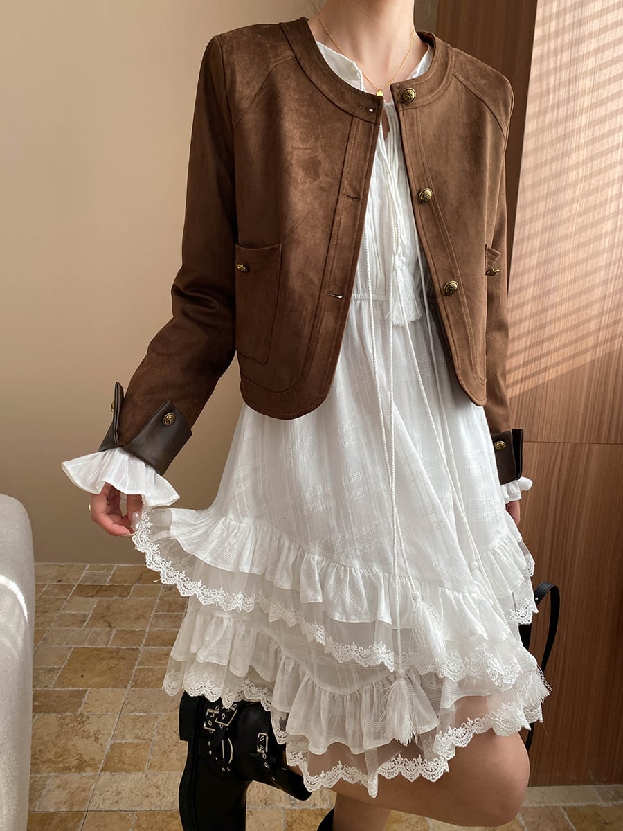 【dress】レースドッキングティアードワンピース　N2973
