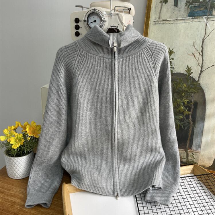 【outer】ファスナーニットカーデ　M28400