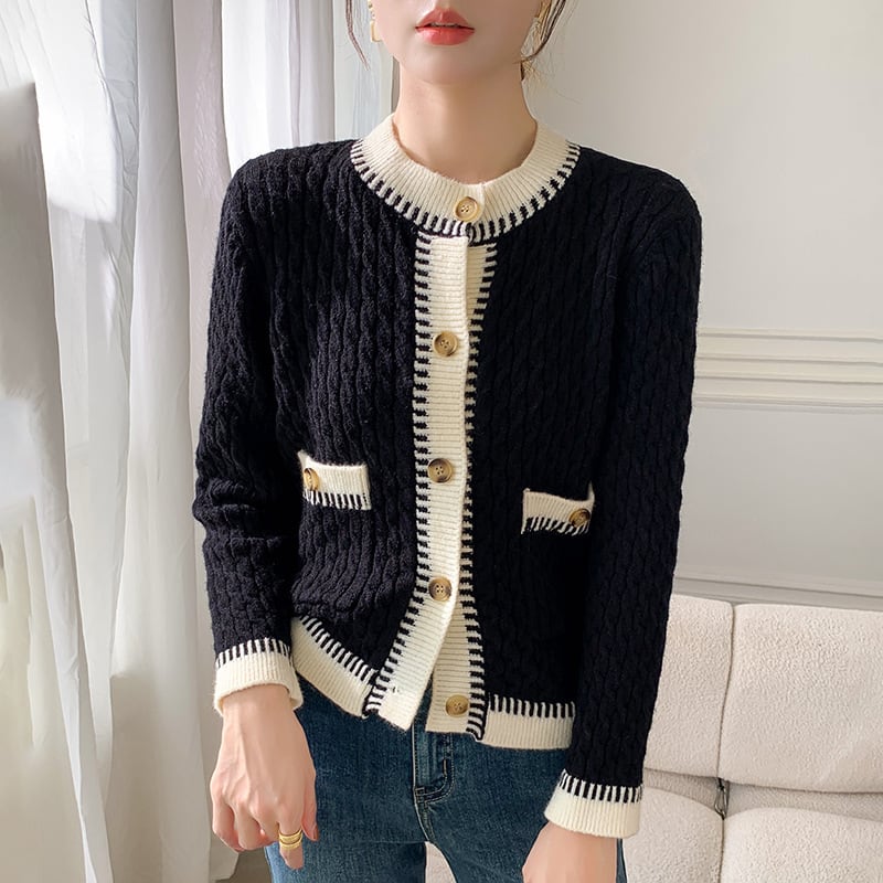 【outer】クルーネックニットカーデ　M27287