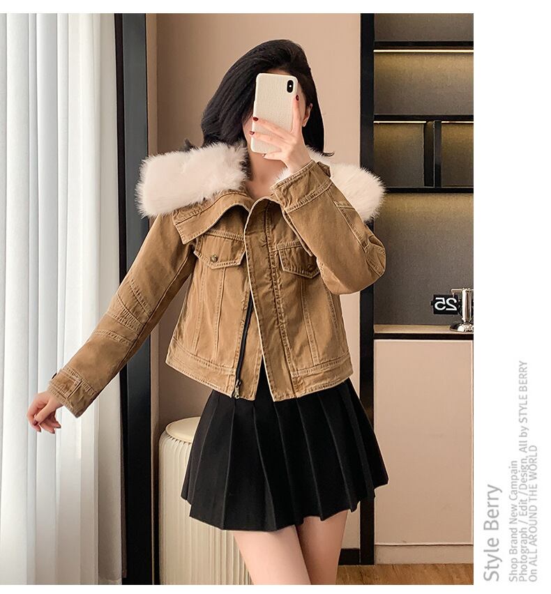 【outer】裹起毛ファーデニムジャケット　M27803