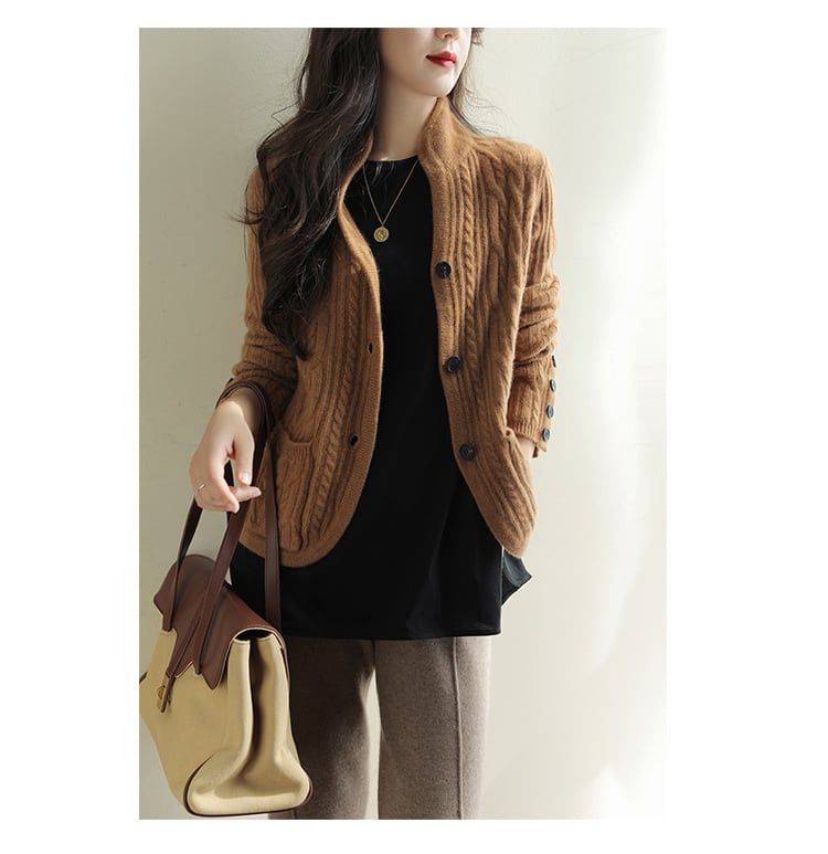 【outer】ボタンデザインニットカーデ　M25854