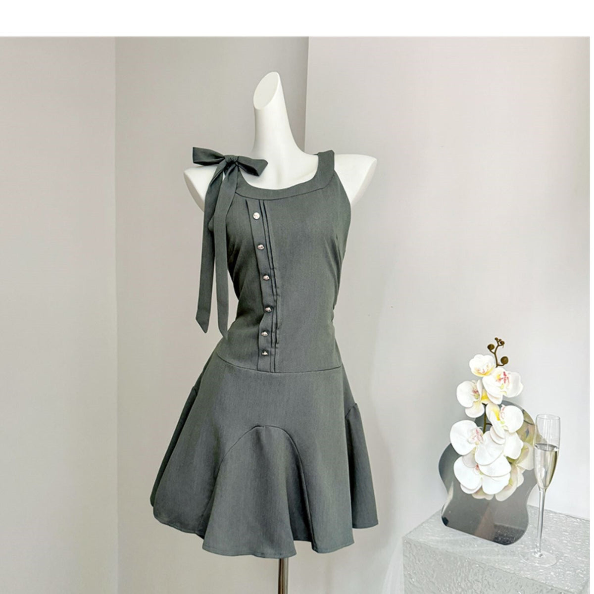【dress】リボン付きキャミワンピース　M23969
