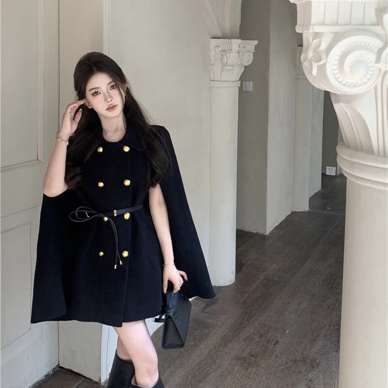【outer】ケープコートベルト付き　M26342