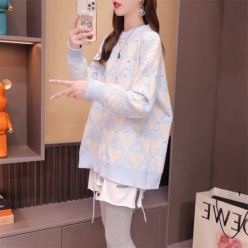 【tops】クルーネックニットセーター　M18698