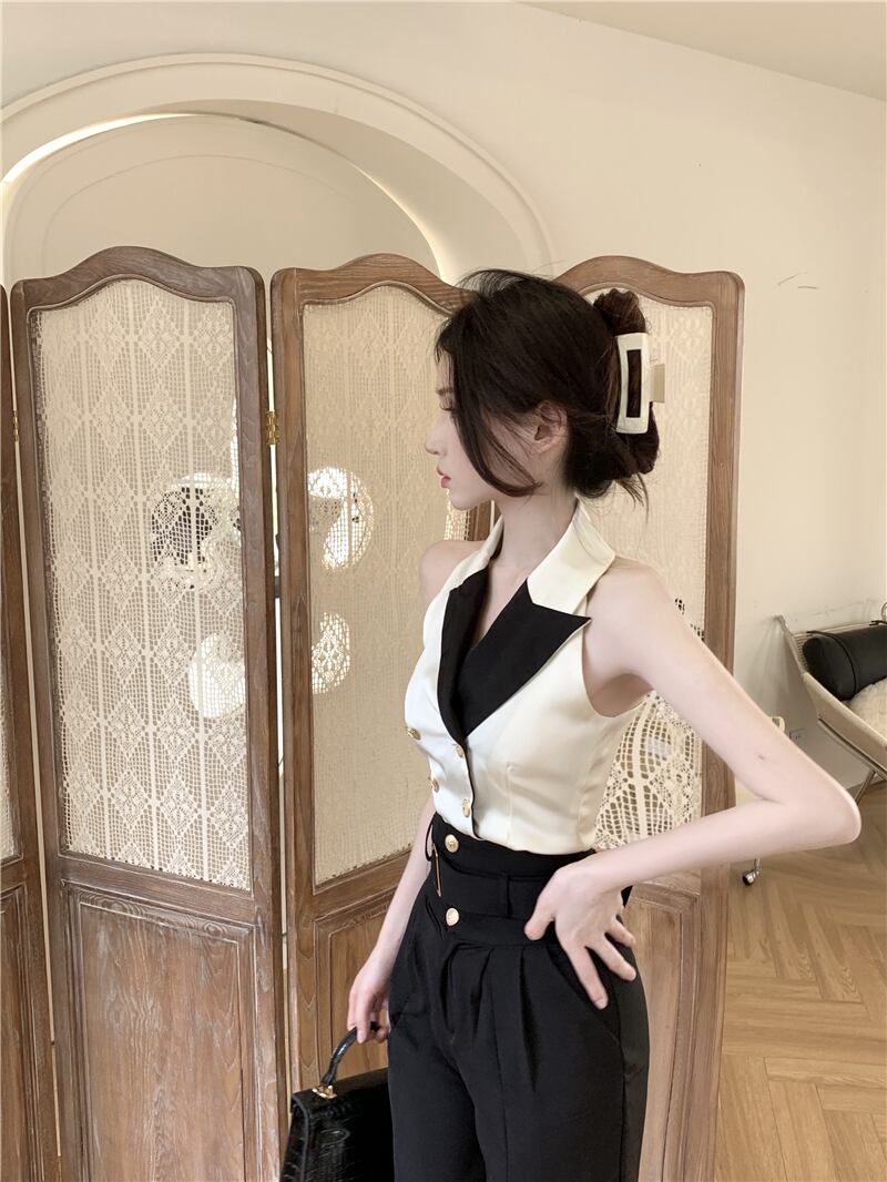 【set】ホルターネックトップス+パンツ２点セットG21316