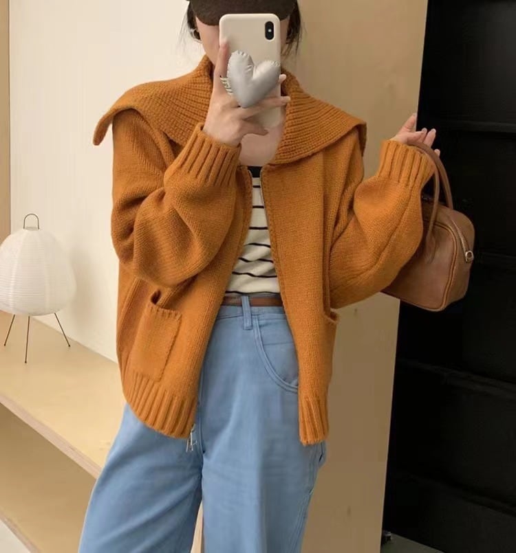 【outer】ファスナーニットカーデ　M27256